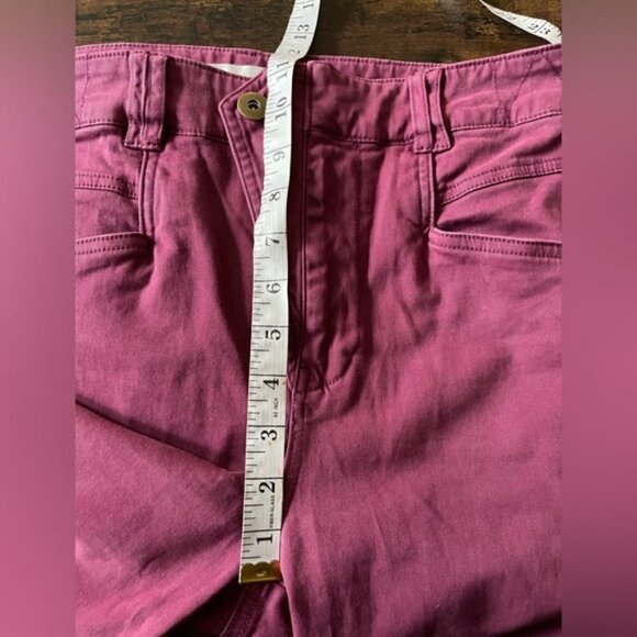 Anthropologie wine color criscross button chino high rise pants new NWT 27 - Picture 10 of 12
